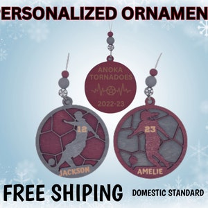 Personalized Soccer Ornament | Soccer Gift | Custom Christmas Football | Holiday Soccer Gift | Sports Team Ornament | Soccer Keepsake