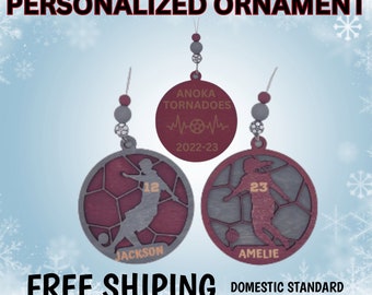 Personalized Soccer Ornament | Soccer Gift | Custom Christmas Football | Holiday Soccer Gift | Sports Team Ornament | Soccer Keepsake