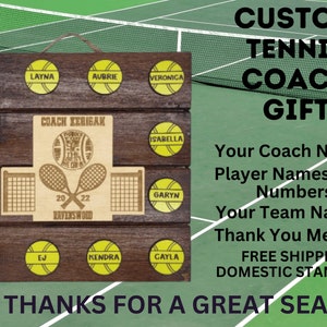 Tennis Coach Gift | End of Season Gift | Personalized Coach Gift |  Coach Appreciation Gift | Gift for Tennis | Coach Thank You