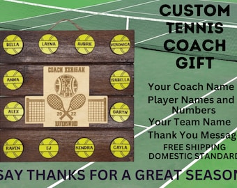 Tennis Coach Gift | End of Season Gift | Personalized Coach Gift |  Coach Appreciation Gift | Gift for Tennis | Coach Thank You