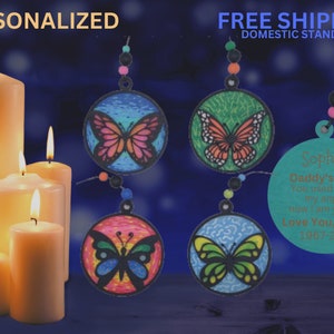 Custom Memorial Ornament | Personalized Memorial | Sympathy Gift | In Loving Memory | Butterfly Memorial Ornament | Memorial Gift