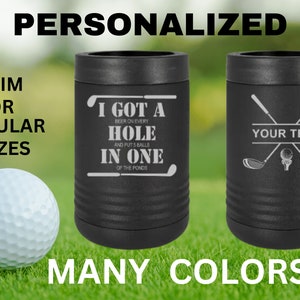 Custom Dad Gift | Golf Can Cooler |Beer Can Cooler | Personalized Beverage | Gift for Husband | Golf Gift | Groomsman Gift