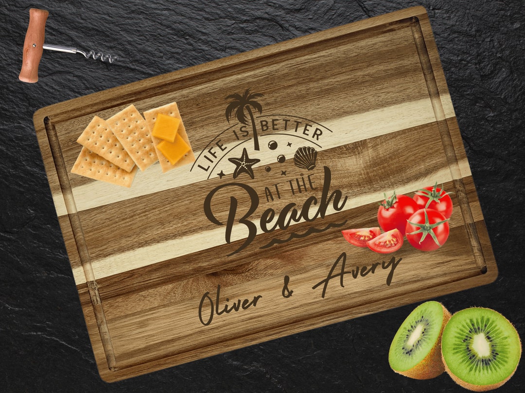 Personalized Acacia Wood Cutting Board: Engraved Charcuterie Board - Etsy