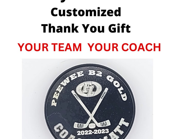 Hockey Coach Gift | Personalized Hockey Puck | Team Hockey Award | Hockey Team Gift | Hockey Keepsake Gift | Engraved Hockey Puck
