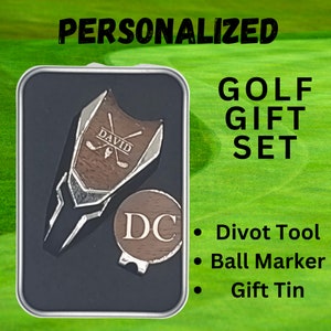 Golf Divot Tool and Ball Marker Personalized Gift Set | Groomsman Gift | Father&#39;s Day Gift | Mother&#39;s Day Gift