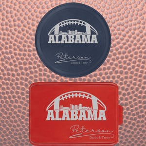 Piłka nożna Alabama | Niestandardowe formy do ciasta | Niestandardowa forma do ciasta | Aluminiowy prezent do pieczenia | Grawerowana forma z pokrywką | Pomysł na imprezę tailgatingową