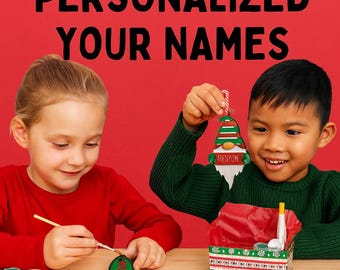Kids DIY Personalized Holiday Ornament Kit – Custom Christmas Craft Set with Names – Fun Gift for Best Friends & Family