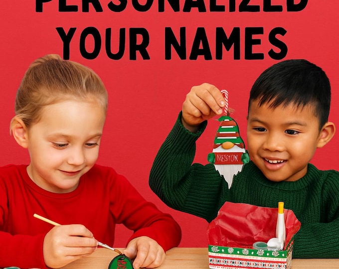 Kids DIY Personalized Holiday Ornament Kit – Custom Christmas Craft Set with Names – Fun Gift for Best Friends & Family