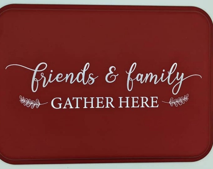 Aluminum Cake Pan | Personalized Cake Pan | Cake Pan With Lid | Friends & Family Gather Here | Baking Gift | Custom Cake Pan | Gift for Mom