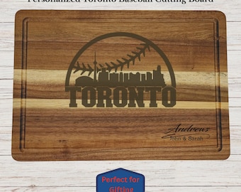 Personalized Toronto Baseball Cutting Board, Toronto Fan Gift, Custom Engraved Wood Board, Wedding Gift, Housewarming Gift