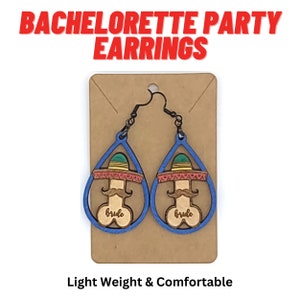 Bachelorette Party Earrings | Wedding Party gifts | Custom Hand Painted Earrings | Stagette Party Earrings | Bridesmaid Gifts