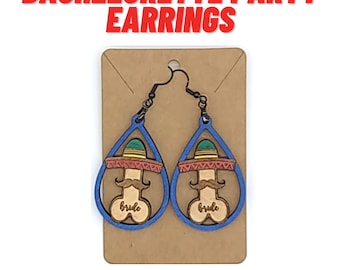 Bachelorette Party Earrings | Mexico Themed Earrings | Hand-painted Stagette Earrings | Penis Earrings | Bridal Shower Accessories