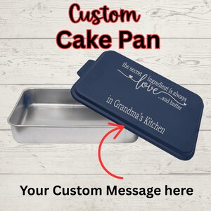 Personalized Cake Pan with Engraved Lid | Custom Aluminum Cake Pan | Baking Gift for Mom, Grandma, or Bakers | Wedding & Holiday Gift