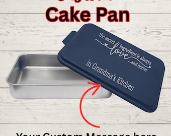 Personalized Cake Pan with Engraved Lid | Custom Aluminum Cake Pan | Baking Gift for Mom, Grandma, or Bakers | Wedding & Holiday Gift