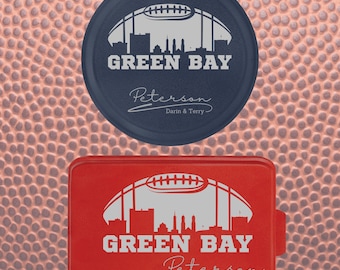 Green Bay Football Baking Pans | Cake Pans Personalized | Custom Pie Tin | Aluminum Baking Gift | Engraved Pan with Lid | Tailgating Fan