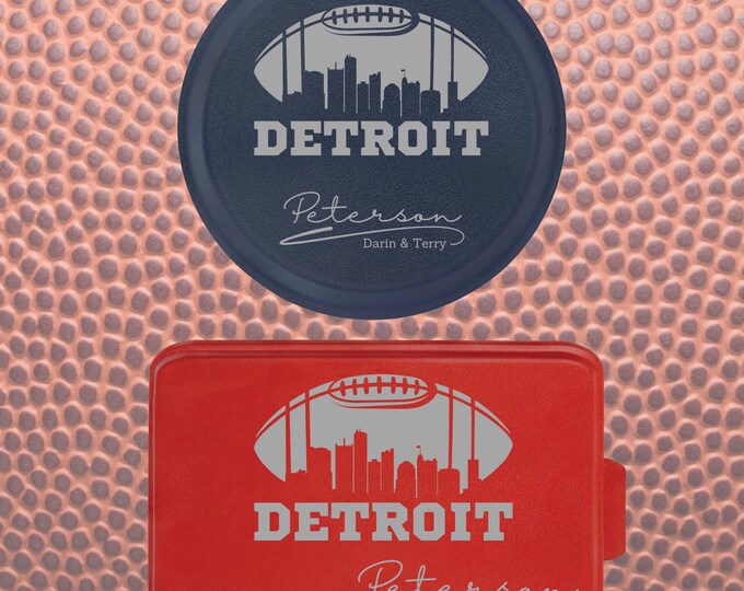 Detroit Football Baking Pans | Cake Pans Personalized | Custom Pie Tin | Aluminum Baking Gift | Engraved Pan with Lid | Tailgating Fan
