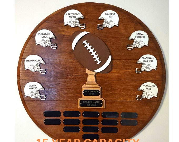 Fantasy Football Perpetual Championship Award, Fantasy Football Trophy, Fantasy Football Plaque, Fantasy Football Sign