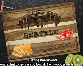 Customized Seattle Cutting Board - Perfect Gift for the Football Enthusiast - Personalized Sports Fan Cheese Chopping Board Gift