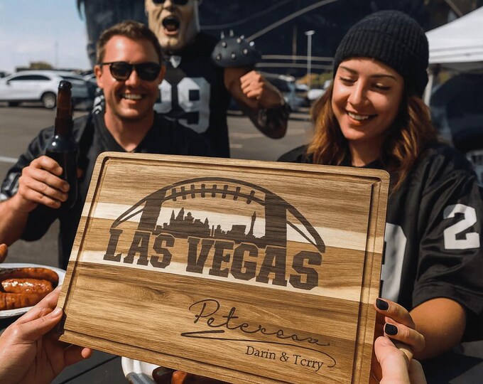 Customized Las Vegas Cutting Board - Perfect Gift for the Football Enthusiast - Personalized Sports Fan Cheese Chopping Board Gift