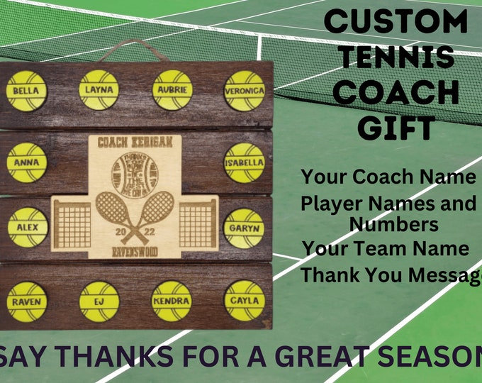 Tennis Coach Gift | End of Season Gift | Personalized Coach Gift |  Coach Appreciation Gift | Gift for Tennis | Coach Thank You