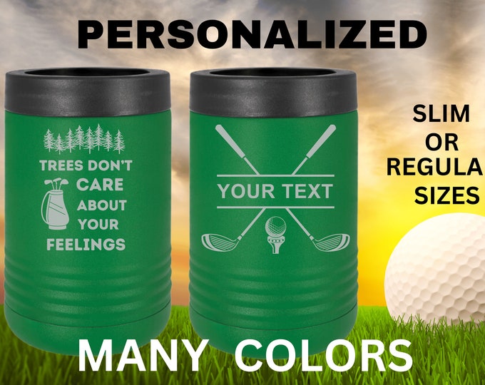 Custom Dad Gift | Golf Can Cooler |Beer Can Cooler | Personalized Beverage | Gift for Husband | Golf Gift | Groomsman Gift