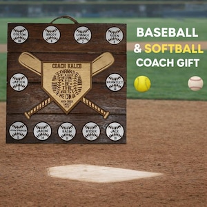 Regalo para entrenador de béisbol, placa personalizada para el equipo, premio personalizado para el entrenador, regalo de fin de temporada, placa para el equipo, gracias entrenador.