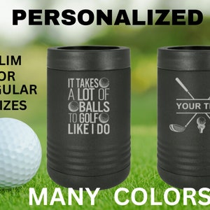 Custom Dad Gift | Golf Can Cooler |Beer Can Cooler | Personalized Beverage | Gift for Husband | Golf Gift | Groomsman Gift