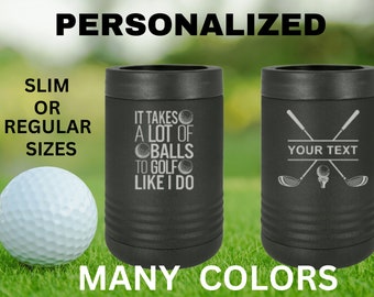 Custom Dad Gift | Golf Can Cooler |Beer Can Cooler | Personalized Beverage | Gift for Husband | Golf Gift | Groomsman Gift