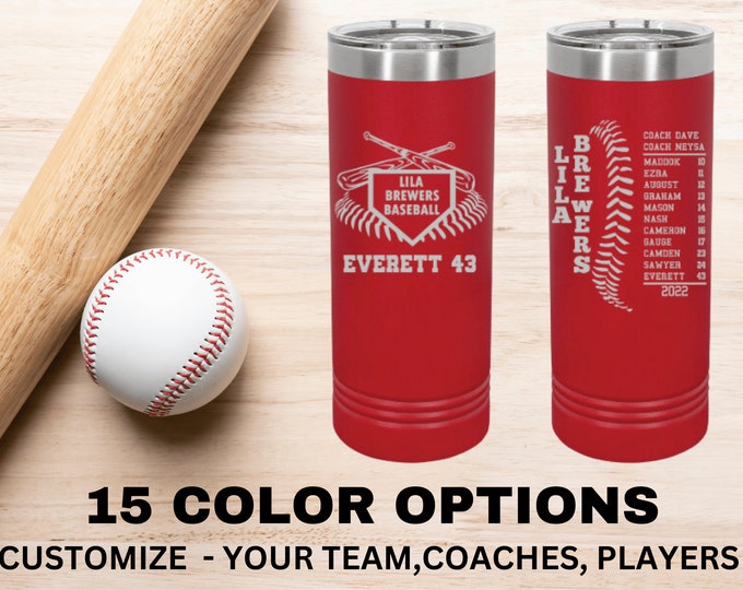 Baseball Softball Team Tumblers | Custom Team Cups | Personalized Softball Baseball Gift | End of Season Award | Coach Thank You Gift