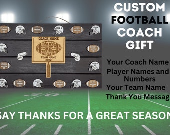 Personalized Football Coach Thank You Plaque | Custom Gift for Youth Coach | End of Season Team Award |   Team Appreciation Keepsake
