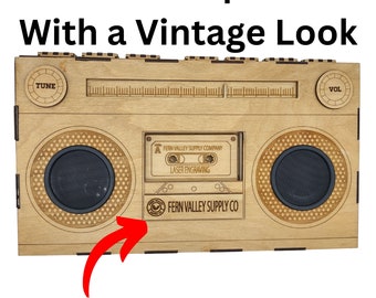 Personalized Bluetooth Speaker | Vintage Boombox Speaker | Retro Wooden Boombox Speaker | Custom Portable Speaker | Vintage Gift