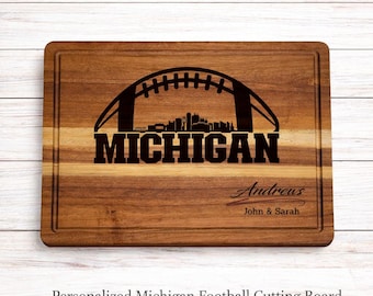 Personalized Michigan Football Cutting Board – Custom Engraved Acacia Wood