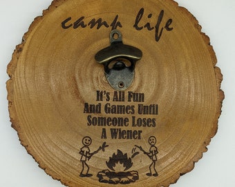 Wall Mount Bottle | Custom Bottle Opener| Cabin Style Bottle Opener | Camping Gift | Engraved Bottle Opener | Custom Gift