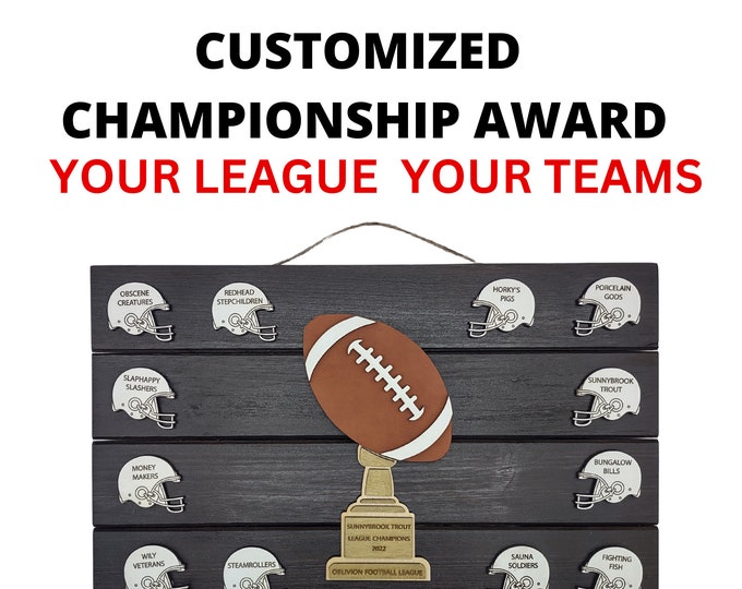 Fantasy Football Championship Award, Fantasy Football Trophy, Fantasy Football Plaque, Fantasy Football Sign