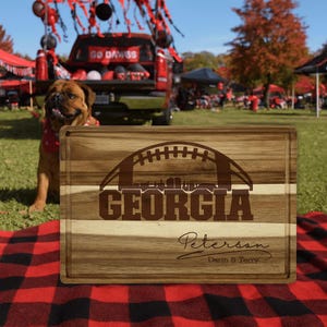 Customized Georgia Cutting Board - Perfect Gift for the Football Enthusiast - Personalized Sports Fan Cheese Chopping Board Gift