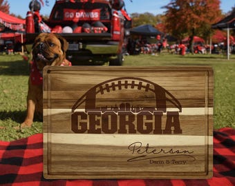 Customized Georgia Cutting Board - Perfect Gift for the Football Enthusiast - Personalized Sports Fan Cheese Chopping Board Gift