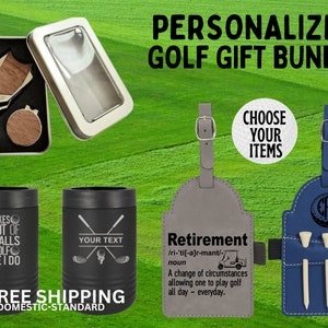 Panier-cadeau de golf ultime | Cadeau de golf personnalisé | Cadeau de garçon d&#39;honneur personnalisé | Cadeau de golf monogramme | Cadeau de noce | Cadeau de retraite