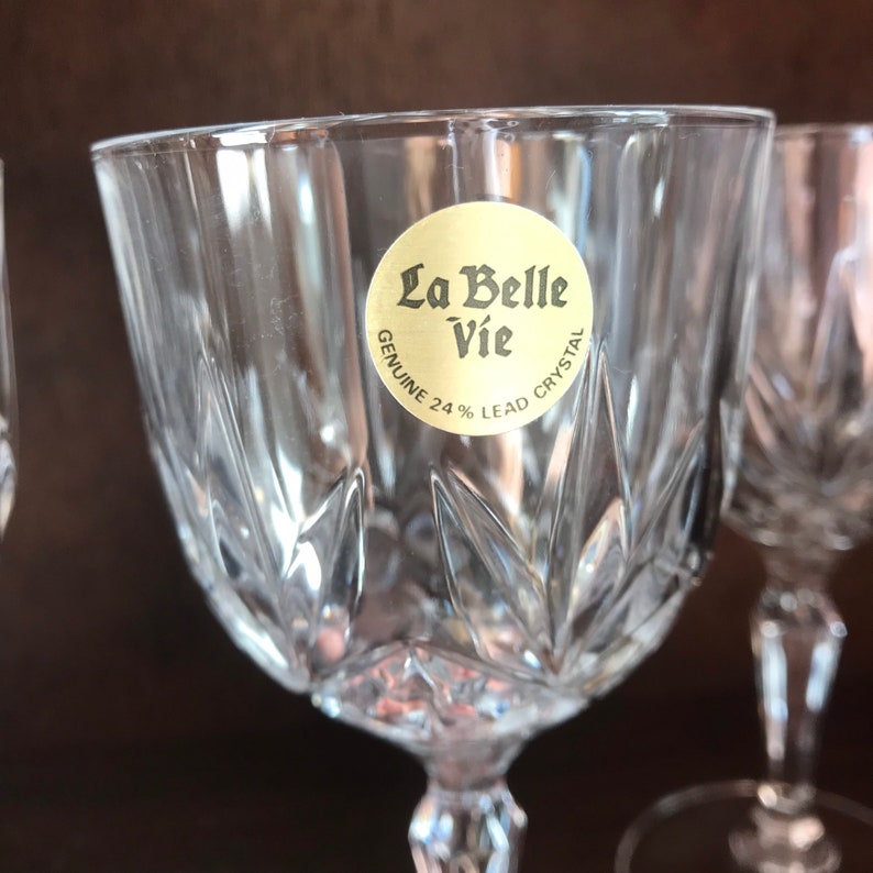 2 X Vintage French Crystal Wine Glasses la Belle Vie Etsy