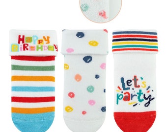 Baby socks - birthday - party - colorful - ABS - stopper socks - anti-slip - winter socks - terry socks