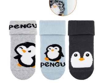 Babysocken - Pinguin - ABS - Stoppersocken - antirutsch - Wintersocken - Frotteesocken