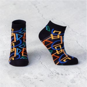 Colorful sneaker socks - shapes - math - funny socks - geometry - colourful socks - funny - gift