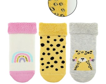 Baby socks -animals-rainbow- colorful - ABS - stopper socks - anti-slip - winter socks - terry socks