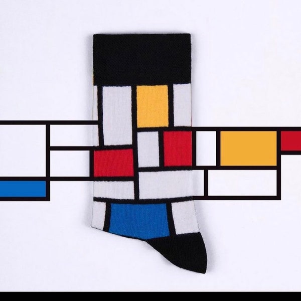 Colorful socks - Piet Mondrian - artsocks - artist socks - patterns - art socks