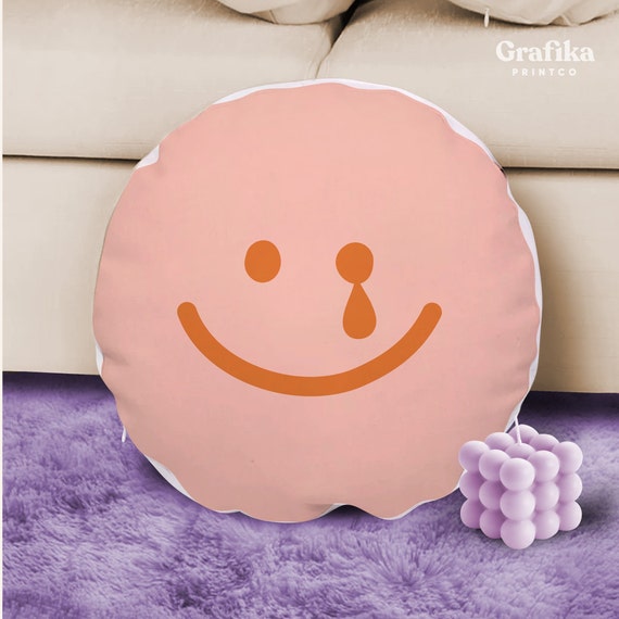 pink emoji pillow