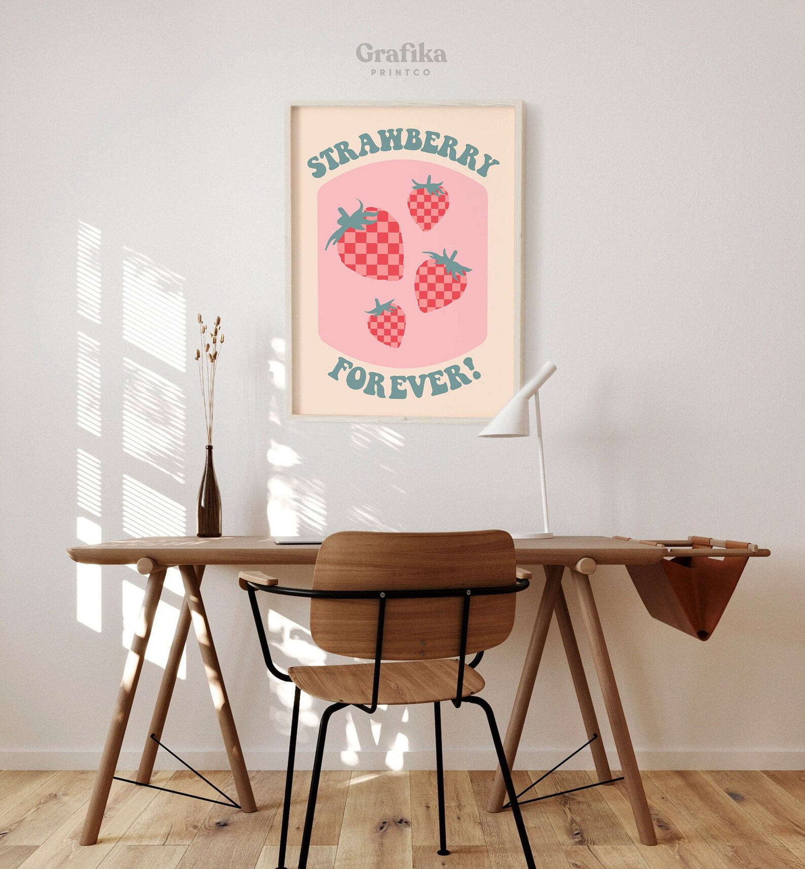 Checker Strawberry Danish Pastel Printable Pink Aesthetic Etsy