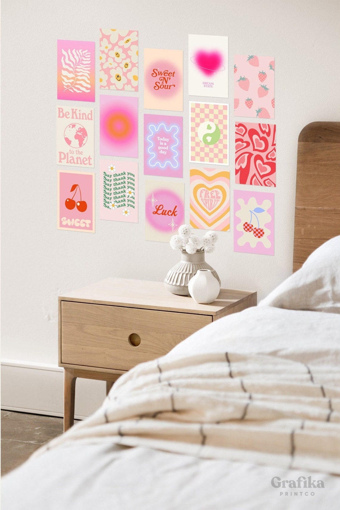 Danish Pastel Pink Wall Collage 16pcs 4x6 in Aesthetic Room Etsy