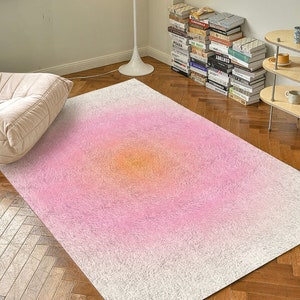 Soft Pink Minimalist Carpet | Funky Modern Danish Pastel Decor Rug | Bedroom Living Room Rug Modern Y2K Rug | Plush Trendy Accent Rug