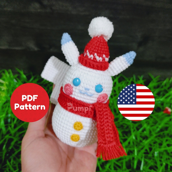ESP/ ENG Snowman Pikachu Pattern Amigurumi PDF
