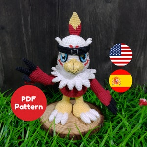ENG/ESP Patrón Hawkmon Amigurumi PDF