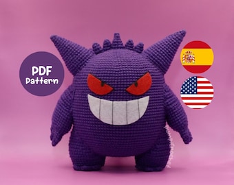 ENG/ESP Gengar Pattern Amigurumi PDF